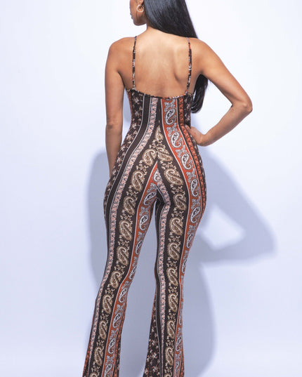Boho printed flared jumpsuit - Muvin 