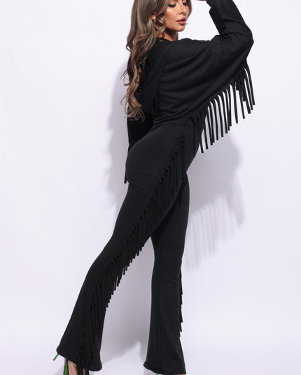 Front zipper fringe jumpsuit - Muvin 