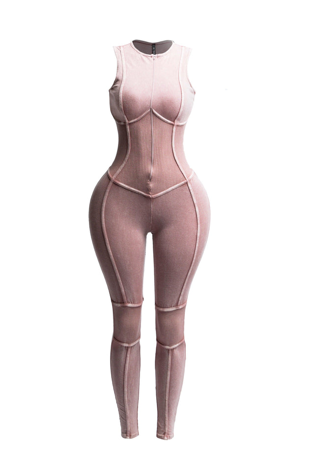 Mineral washed sleeveless jumpsuit - Muvin 