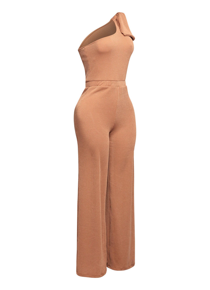 One shoulder bow detailed wide leg jumpsuit - Muvin 