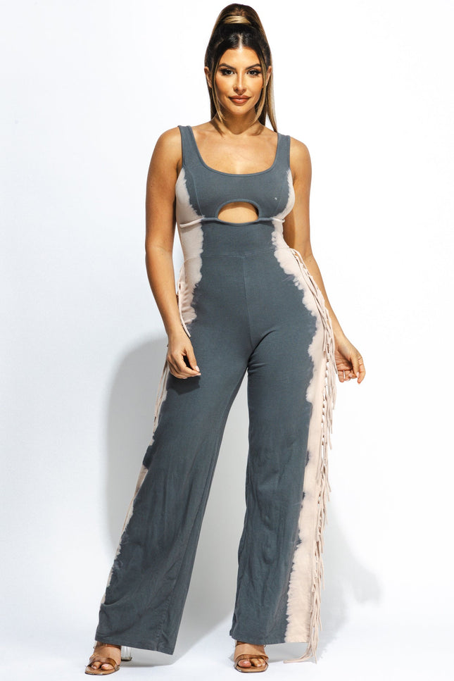 Bleached two tone colorway jumpsuit - Muvin 