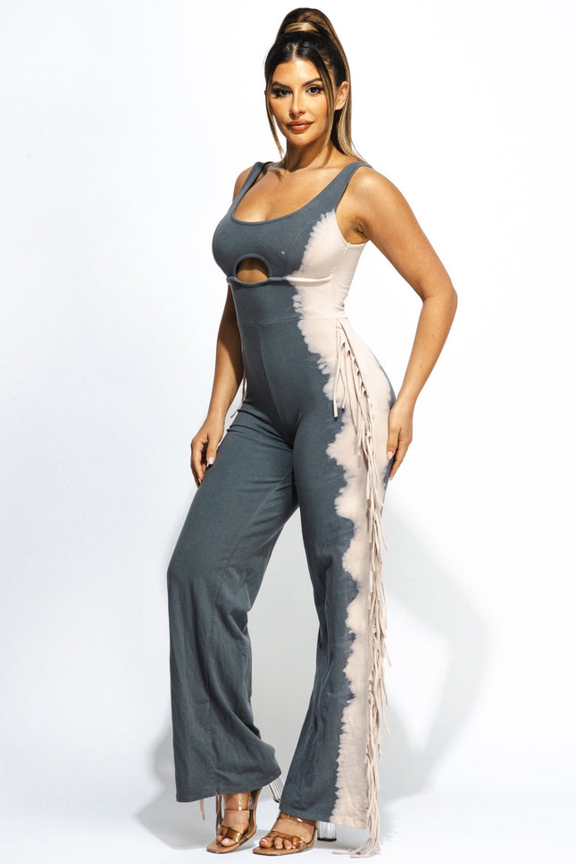 Bleached two tone colorway jumpsuit - Muvin 