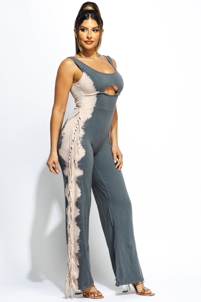 Bleached two tone colorway jumpsuit - Muvin 