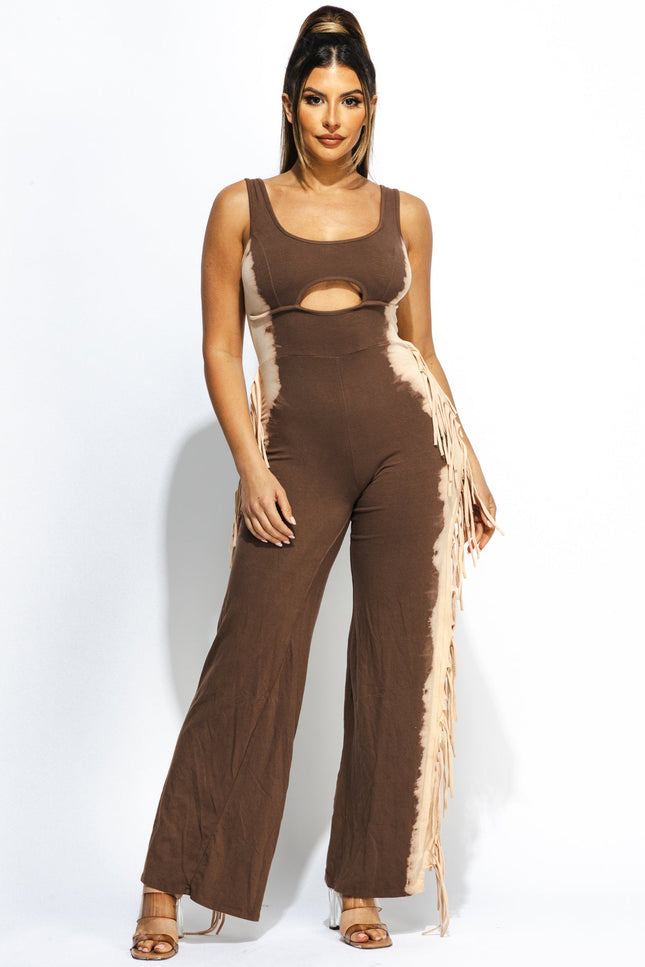 Bleached two tone colorway jumpsuit - Muvin 