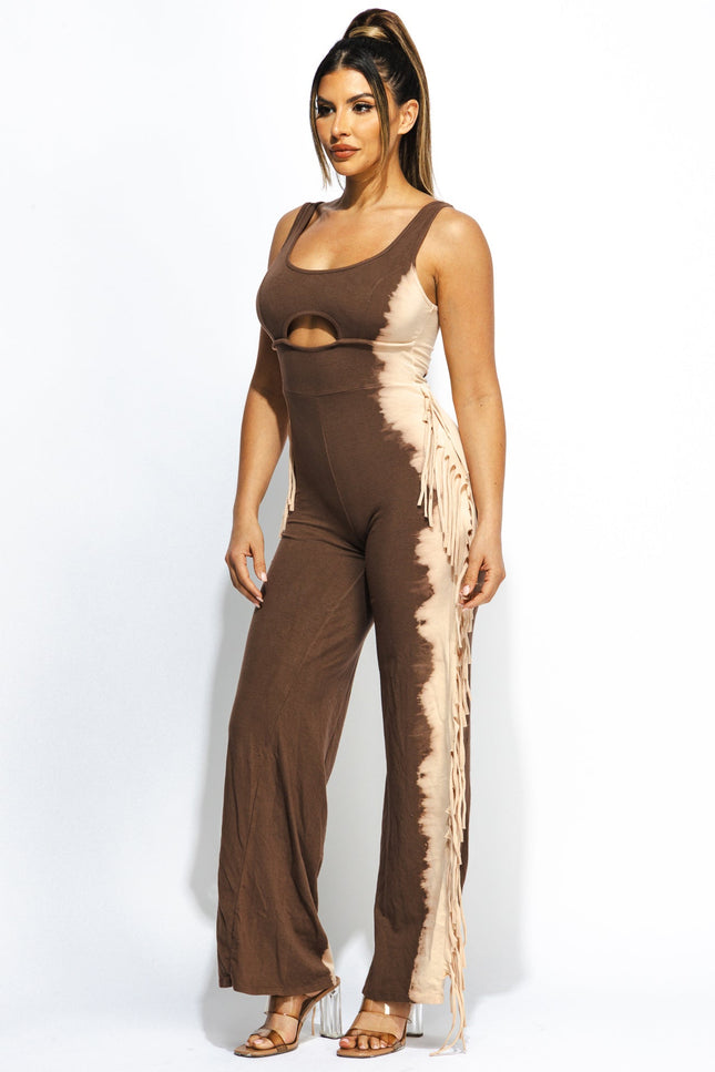 Bleached two tone colorway jumpsuit - Muvin 