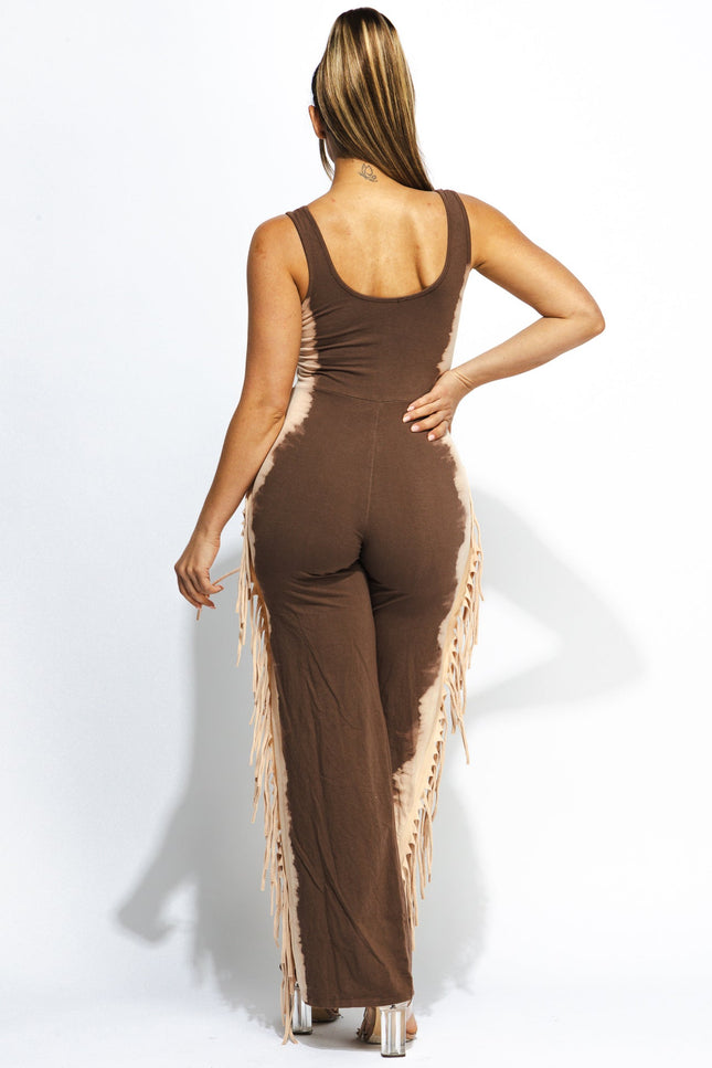 Bleached two tone colorway jumpsuit - Muvin 