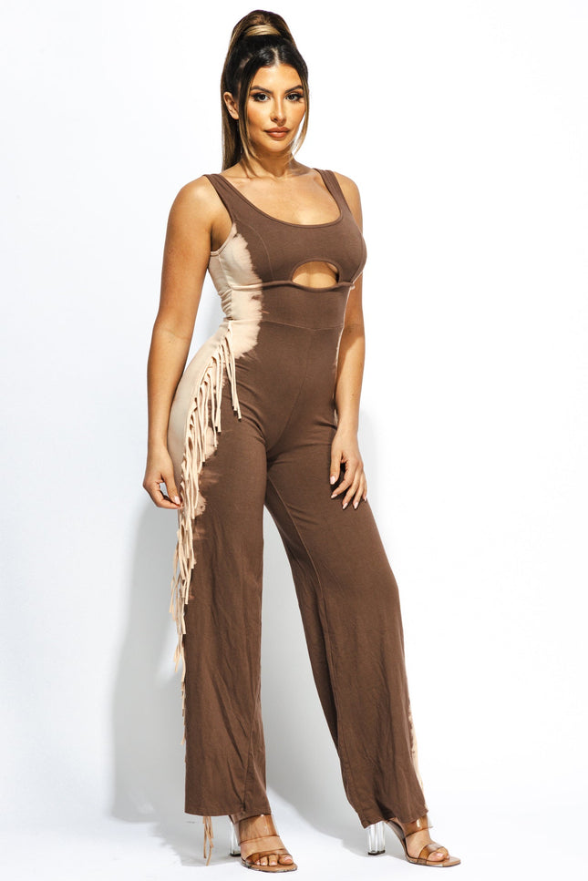Bleached two tone colorway jumpsuit - Muvin 