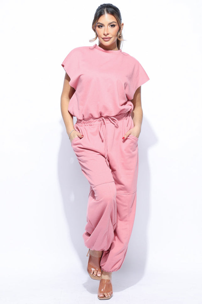Open back jogger jumpsuit - Muvin 