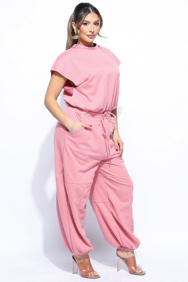 Open back jogger jumpsuit - Muvin 
