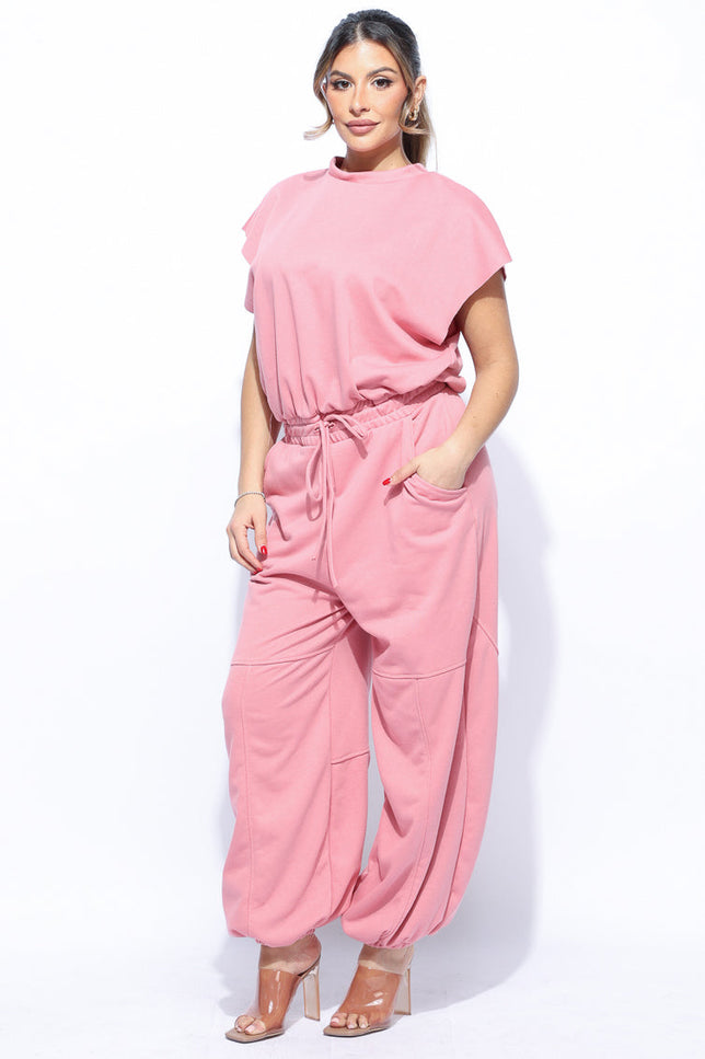 Open back jogger jumpsuit - Muvin 