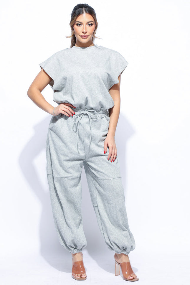 Open back jogger jumpsuit - Muvin 