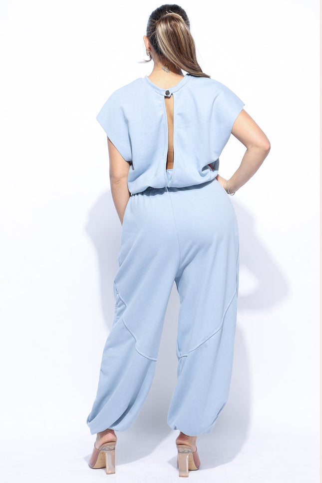 Open back jogger jumpsuit - Muvin 