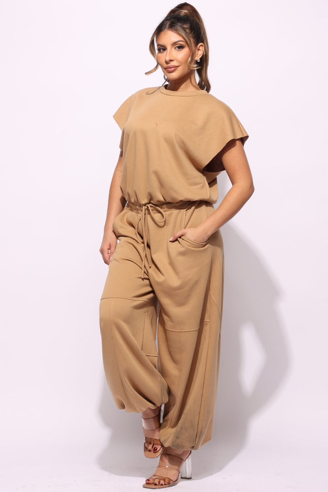 Open back jogger jumpsuit - Muvin 