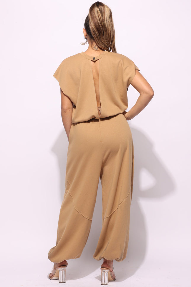 Open back jogger jumpsuit - Muvin 