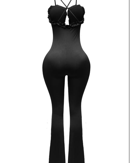 Ruffle detrailed cutout jumpsuit - Muvin 