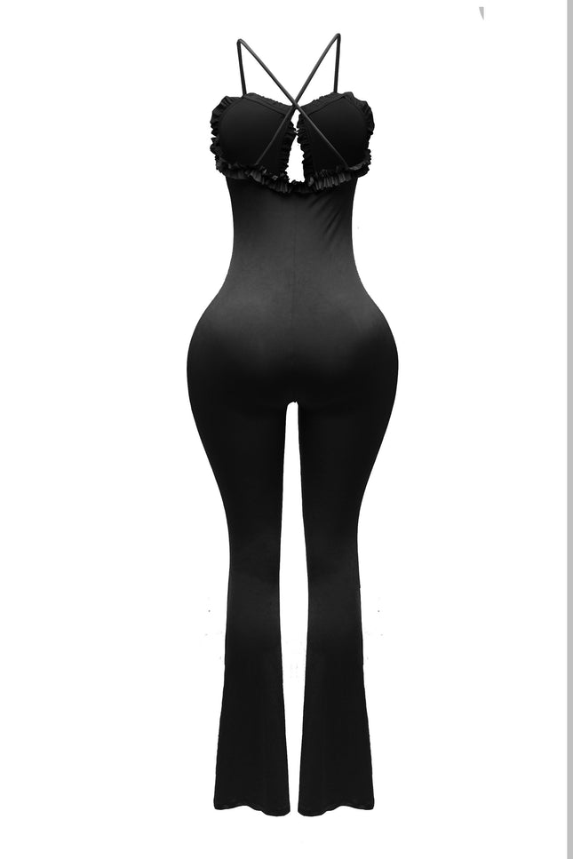 Ruffle detrailed cutout jumpsuit - Muvin 