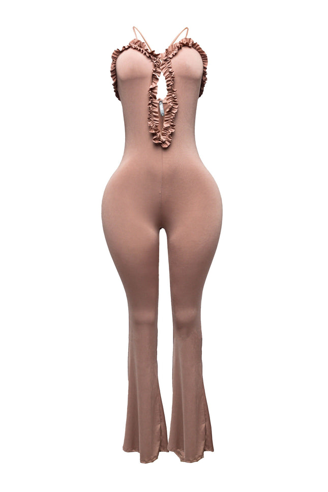Ruffle detrailed cutout jumpsuit - Muvin 