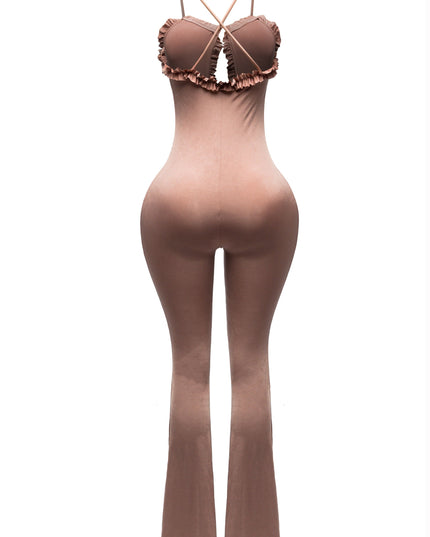 Ruffle detrailed cutout jumpsuit - Muvin 