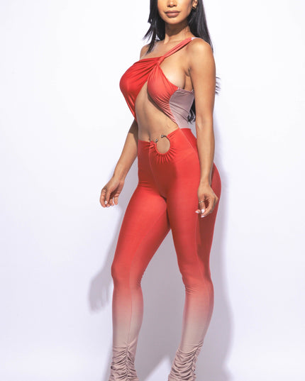 One shoulder cut-out jumpsuit - Muvin 