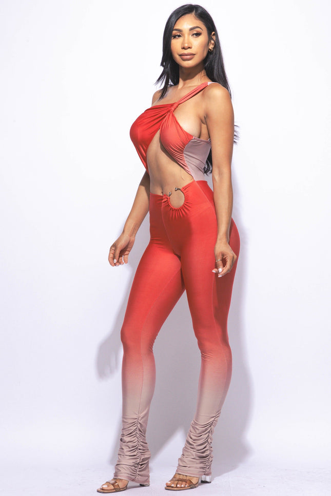One shoulder cut-out jumpsuit - Muvin 