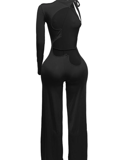 One Shoulder Stringed Jumpsuit - Muvin 