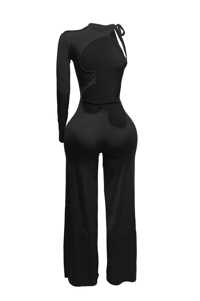 One Shoulder Stringed Jumpsuit - Muvin 