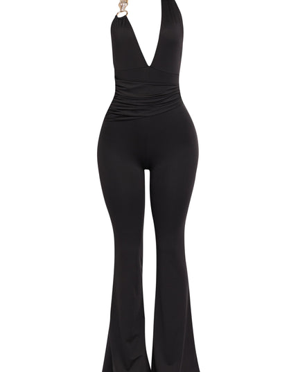 Show Off Hours Backless Halter Jumpsuit.. - Muvin 