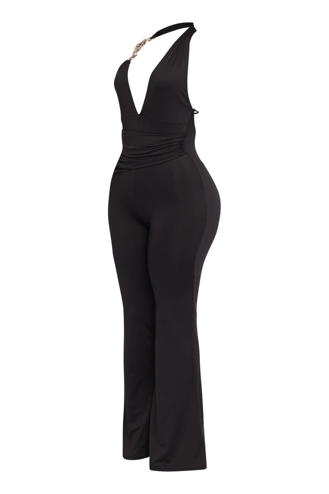 Show Off Hours Backless Halter Jumpsuit.. - Muvin 