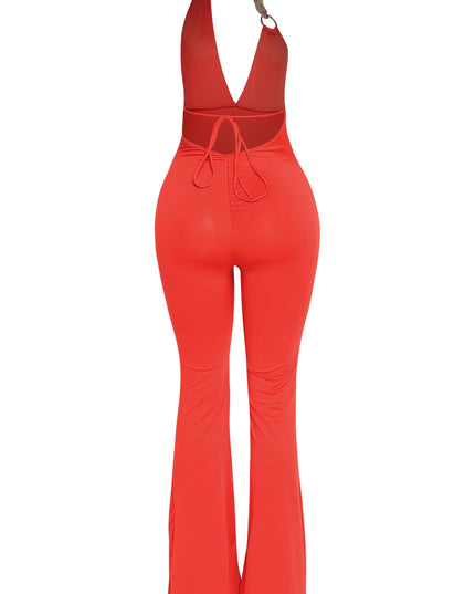 Show Off Hours Backless Halter Jumpsuit.. - Muvin 
