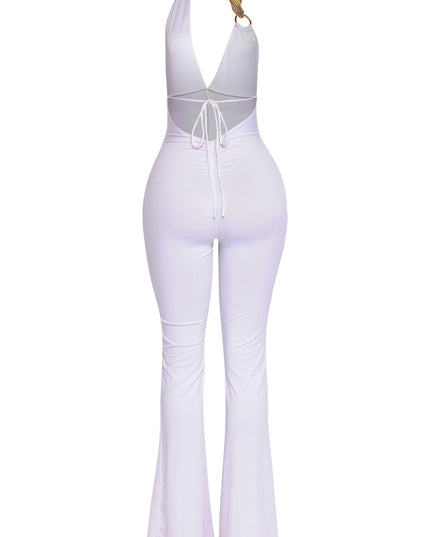 Show Off Hours Backless Halter Jumpsuit.. - Muvin 