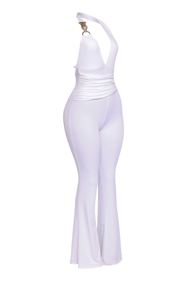 Show Off Hours Backless Halter Jumpsuit. - Muvin 