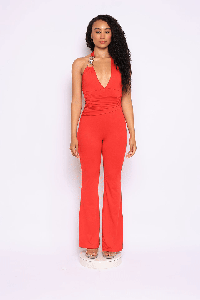 Show Off Hours Backless Halter Jumpsuit - Muvin 