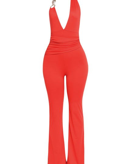 Show Off Hours Backless Halter Jumpsuit - Muvin 