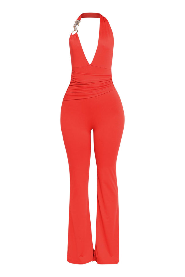 Show Off Hours Backless Halter Jumpsuit - Muvin 