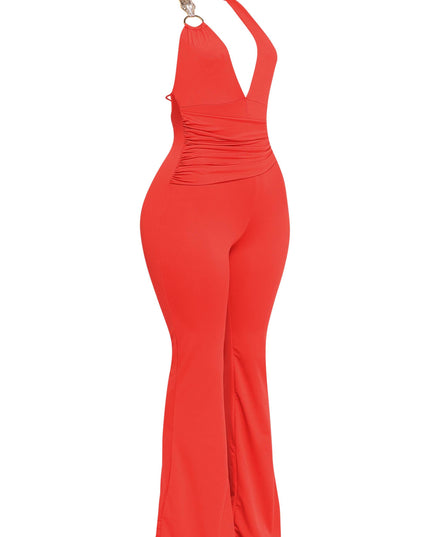 Show Off Hours Backless Halter Jumpsuit - Muvin 