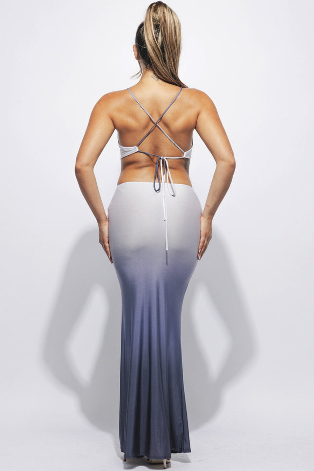 Strappy halter ombre dress - Muvin 