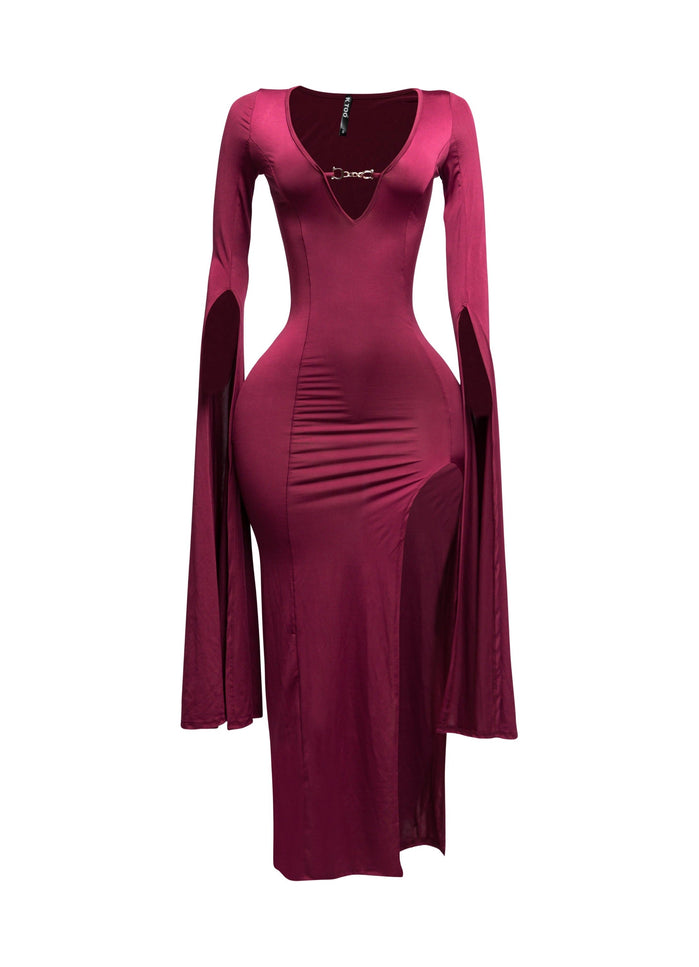 Flyaway Long Sleeve Maxi Dress - Muvin 