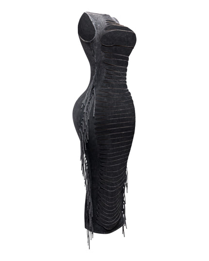 Fringe cut out maxi dress - Muvin 