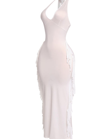 Fringe Theory Halter Maxi Dress. - Muvin 