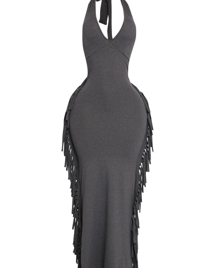 Fringe Theory Halter Maxi Dress - Muvin 