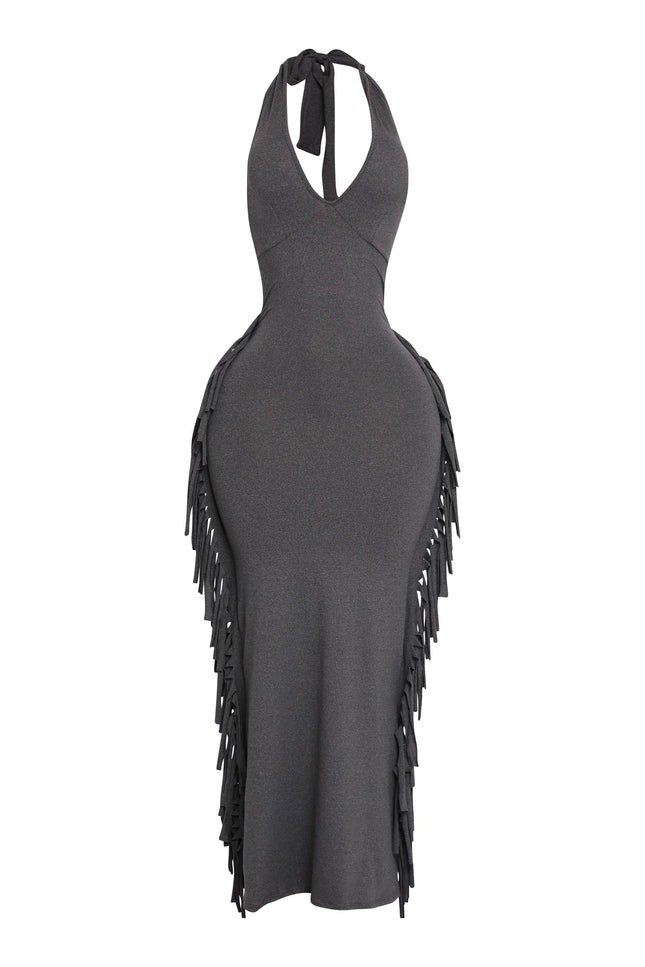 Fringe Theory Halter Maxi Dress - Muvin 