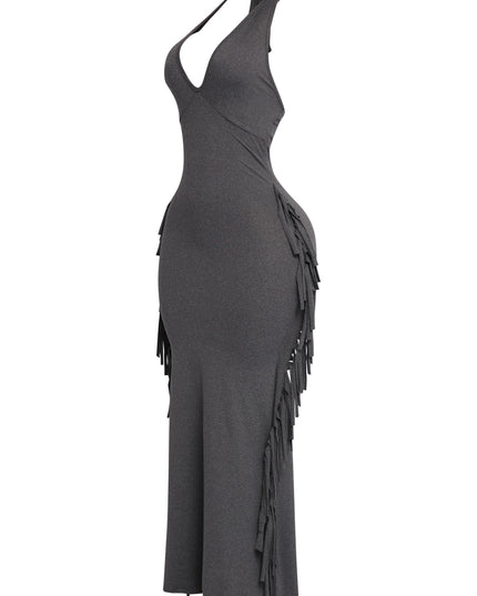 Fringe Theory Halter Maxi Dress - Muvin 