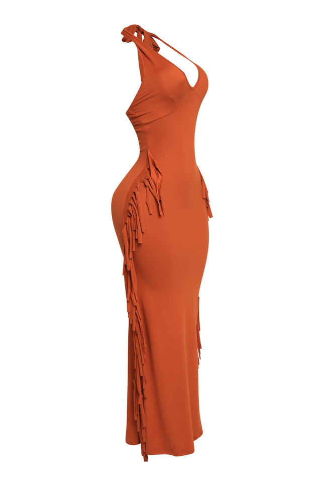 Fringe Theory Halter Maxi Dress - Muvin 