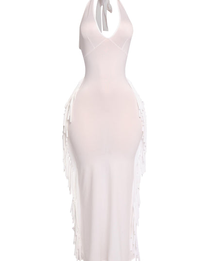Fringe Theory Halter Maxi Dress - Muvin 