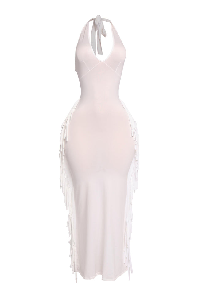 Fringe Theory Halter Maxi Dress - Muvin 