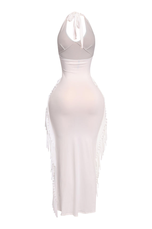 Fringe Theory Halter Maxi Dress - Muvin 