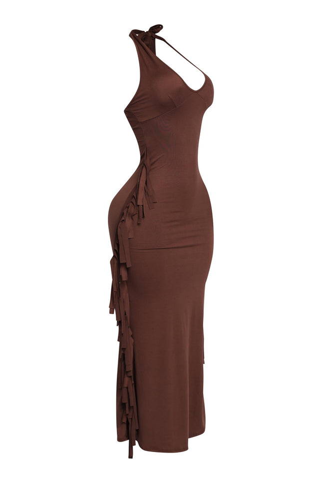 Fringe Theory Halter Maxi Dress - Muvin 