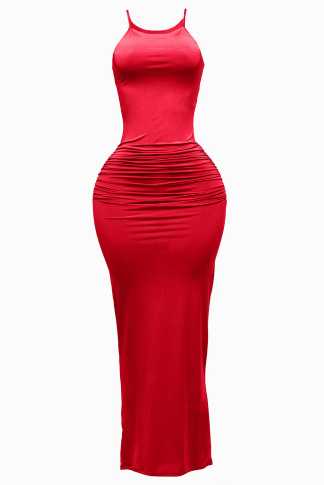 Ruched Maxi Dress - Muvin 