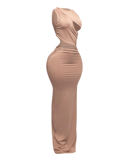 Sleeveless front & side cutout maxi dress - Muvin 