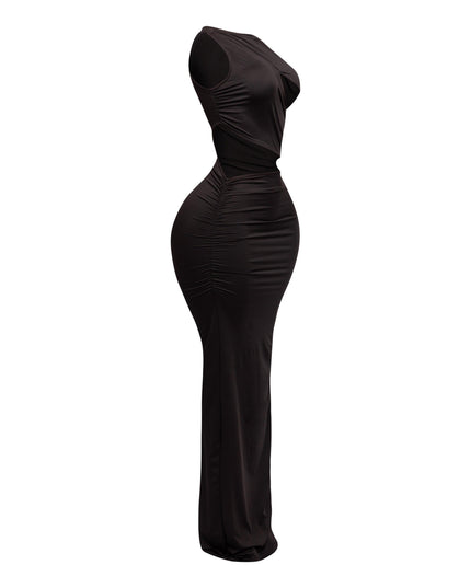 Sleeveless front & side cutout maxi dress - Muvin 